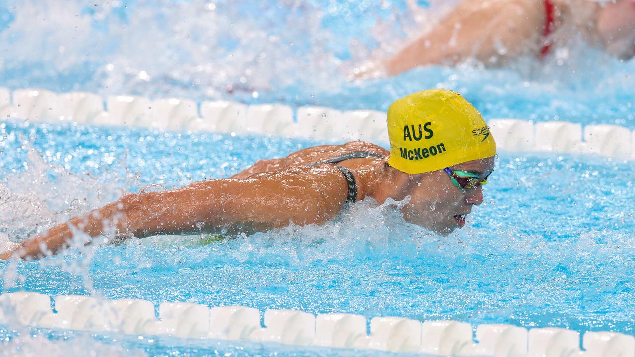 Emma McKeon in the 4x100m Womens Medley final in Paris. Picture: Adam Head