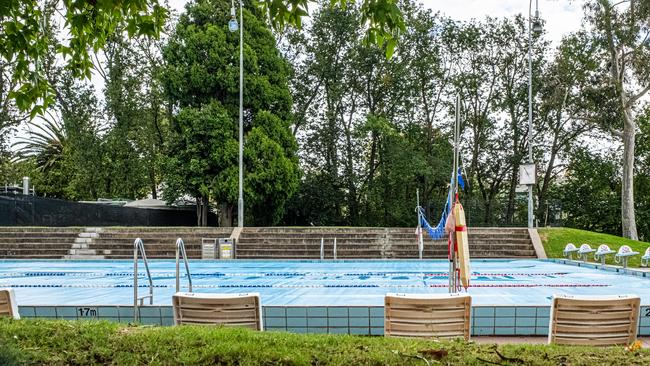 The Harold Holt swimming pool lies empty after the closure. Picture: Asanka Ratnayake/Getty Images