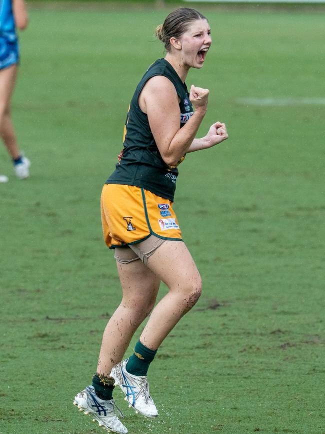 Georgia Marsland playing for St Mary's in the 2024-25 NTFL season. Picture: Tymunna Clements / AFLNT Media