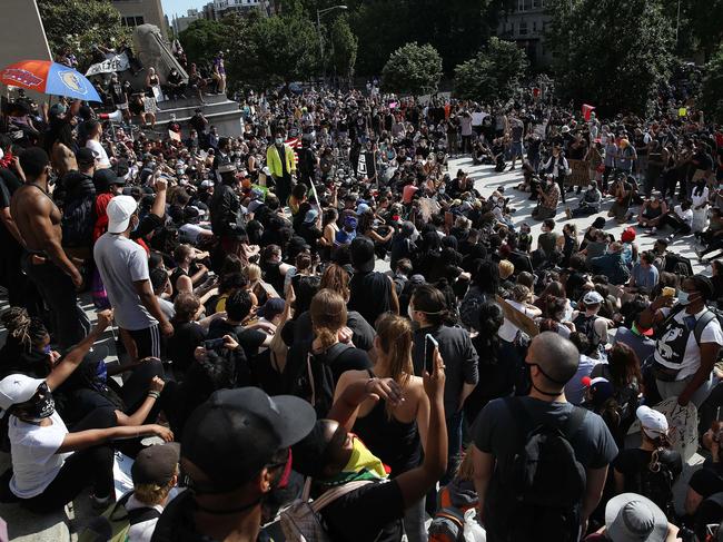 Hundreds of demonstrators gather to protest against police brutality and the death of George Floyd in Washington, DC. Picture: Getty Images/AFP