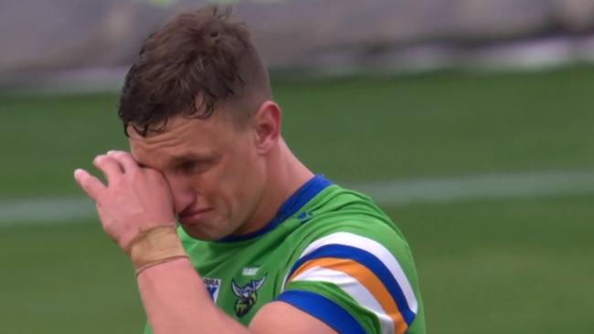 Jack Wighton broke down after the Raiders' win.