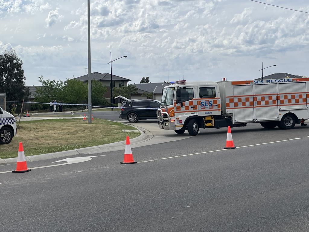 It’s believed the crash at Plumpton St was linked to an incident at Watergardens Shopping Centre. Picture: Himangi Singh