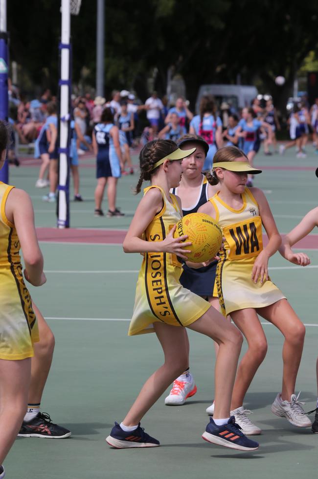 The Netball Qld Primary Schools Cup grand finals are being held at the Hinterland District Netball Association at Mudgeeraba. Picture: Mike Batterham.