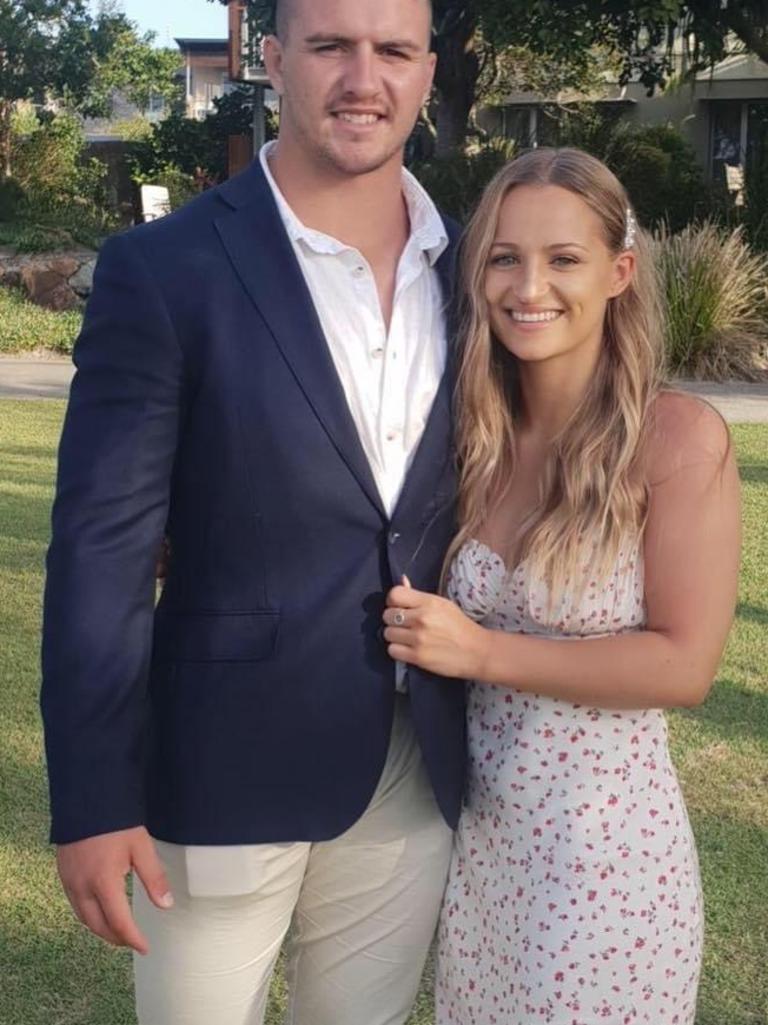 Dena Warby with NRL player Ray Stone in 2019