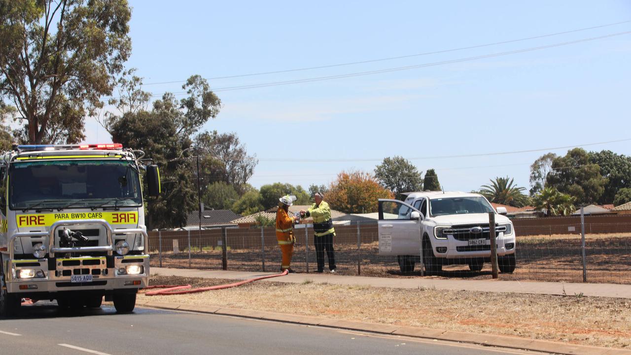 Scenes from the Smithfield grass fire that burnt in a direction towards Boddington Street, Donnington Street and Konanda Road. Picture: Emma Brasier