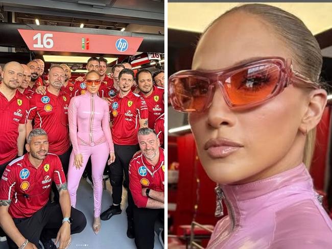 Jennifer Lopez brought some star-power to the Ferrari garage. Photo: Instagram, Jennifer Lopez.