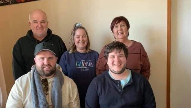 Ashley Semianiw (front left) with his dad Michael, (top left), sister, Jo, mother, Jen and brother, Nathan.