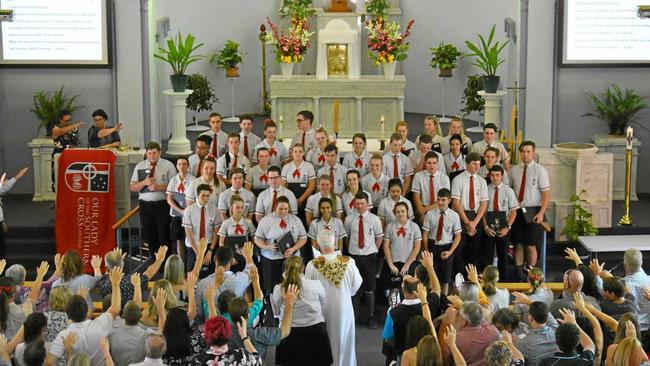 Students from Our Lady of the Southern Cross College graduate at St Jospeh's Catholic Church, 2018. Picture: Ebony Graveur