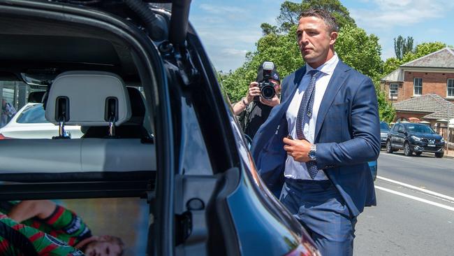 Sam Burgess has always denied intimidating his father-in-law, Mitchell Hooke. Picture: NCA NewsWire/Bianca De Marchi