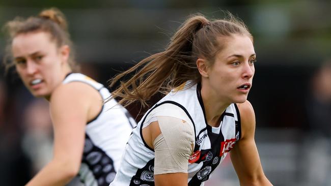 Mikala Cann was superb in tough conditions. (Photo by Dylan Burns/AFL Photos via Getty Images)