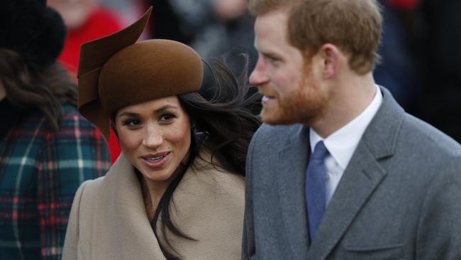 Meghan Markle and Prince Harry at St Mary Magdalene Church in Sandringham. Picture: Adrian Dennis / AFP)