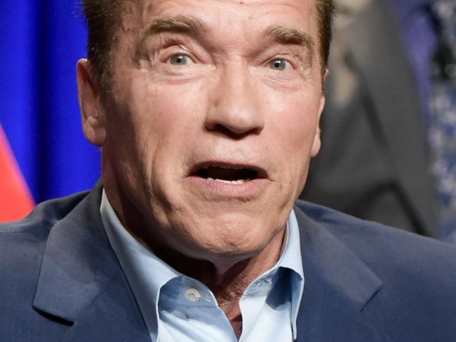 Arnold Schwarzenegger attends "The New Celebrity Apprentice" Q & A and Red Carpet Event At Universal Studio, Universal City, California, on December 9, 2016. / AFP PHOTO / RICHARD SHOTWELL