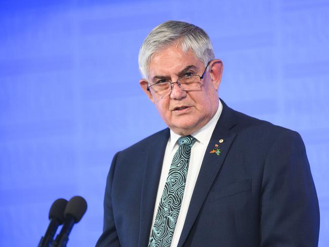 Minister for Indigenous Australians Ken Wyatt speaks at the National Press Club in Canberra, Wednesday, July 10, 2019. (AAP Image/Rohan Thomson) NO ARCHIVING