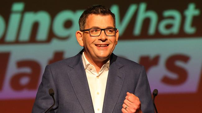 Daniel Andrews at the Labor campaign launch in Melbourne on Sunday. Picture: Rebecca Michael.