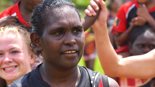 Images from the Round 9 NTFL MPL/WPL clash between the Tiwi Bombers and Palmerston Magpies at Bathurst Island, 30 November 2024. Picture: Darcy Jennings