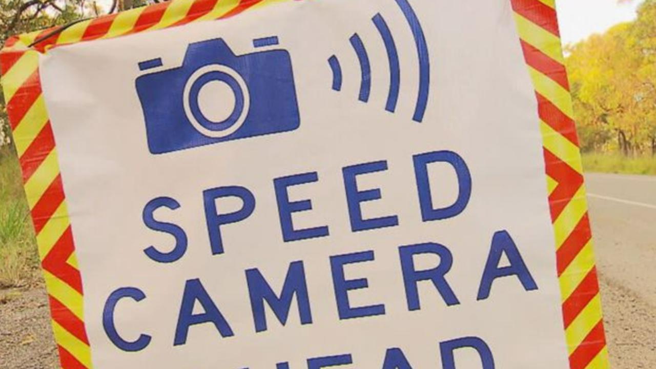Beau’s sign to alert drivers of an upcoming speed camera. Picture: A Current Affair