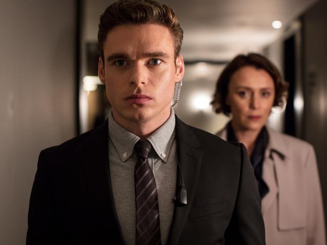 Richard Madden as David Budd and Keely Hawes as Julia Montague in the Bodyguard.