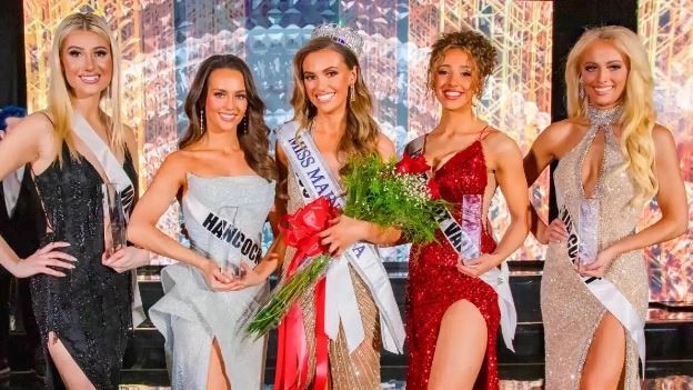 The top five finalists for Miss Maine 2024 included Hudson, second from left..