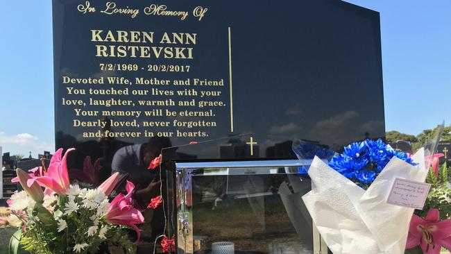 Karen Ristevski's grave at Williamstown Cemetery.