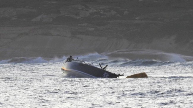 Imagine thinking you were entitled to ownership of the yacht simply because it accidently landed in your backyard, writes Caroline Di Russo. Picture: Supplied/ Total Dive Solutions