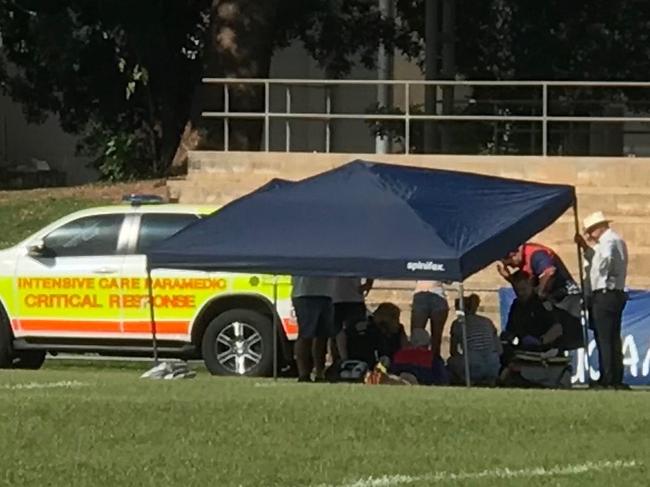 The Under 16 NT Rugby Union grand final was stopped after a Pirates player was concussed. Picture: Supplied.