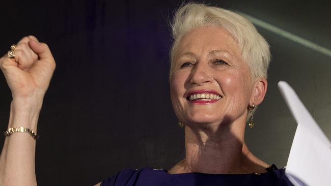 Independent candidate for Wentworth Kerryn Phelps delivers her victory speech. Picture: AAP