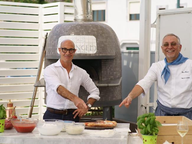 Stanley Tucci, left, in the series In Search of Italy.