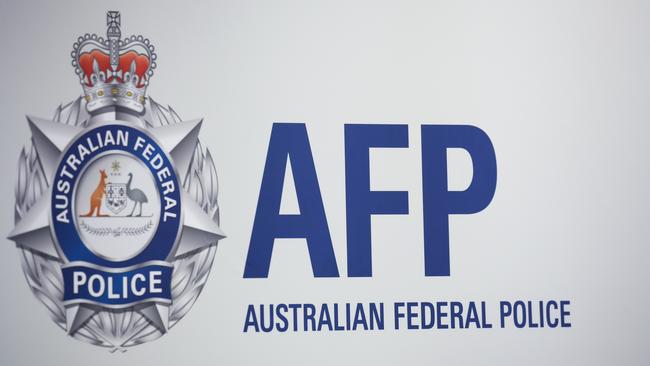 Australian Federal Police Assistant signage at the AFP Headquarters in Sydney Australia. Picture: NCA NewsWire / Gaye Gerard