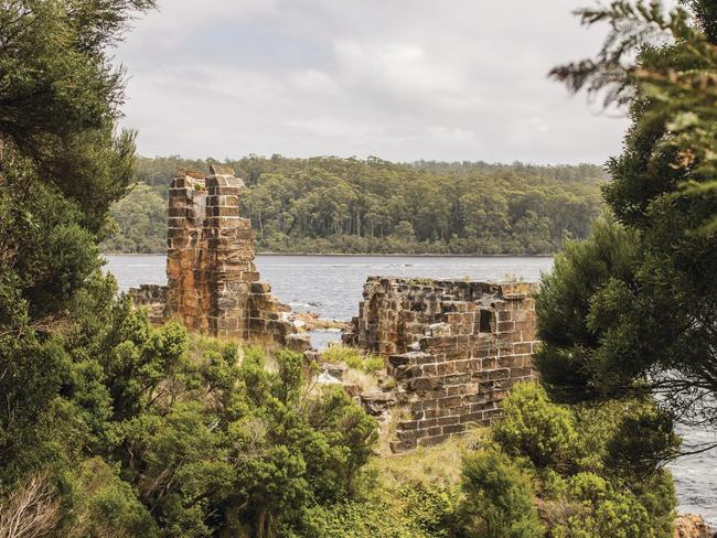 Ruins on Sarah Island, Macquarie Harbour. Picture: Tourism Tasmania