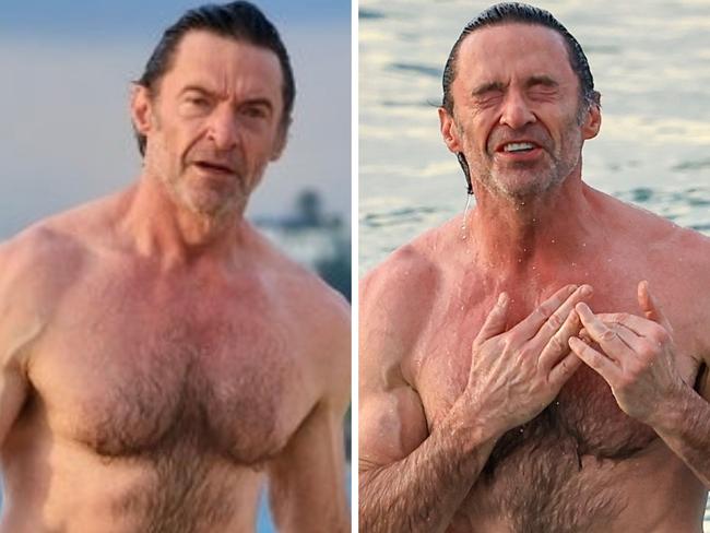 Hugh Jackman enjoys a swim at Bondi.