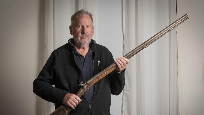 Jeff Briscoe with his Brooks of Birmingham 1830 percussion musket. Picture: Chris Kidd