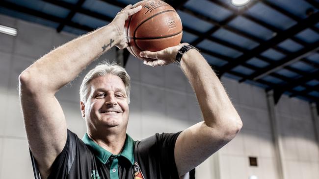 Jack Jumpers coach Scott Roth at Moonah Stadium. Picture Eddie Safarik