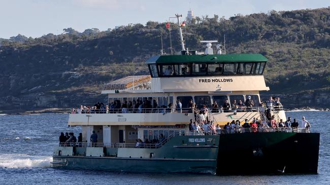 The Fred Hollows was packed as it arrived at the Manly wharf. Picture: Damian Shaw