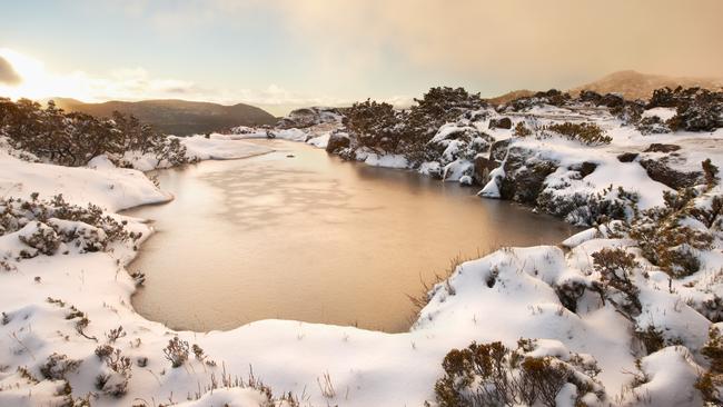 The frozen Tarn Shelf at Mount Field National Park. Picture: Greg Power