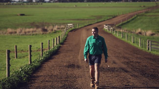 Scottish farmer Gregor Mews now works on a Southern Cross dairy farm, northwest of Warrnambool. Picture: Nicole Cleary