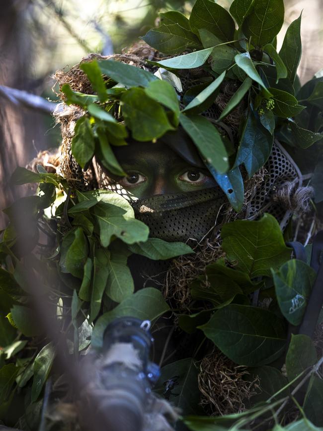 An Australian Army soldier from the 2nd Battalion, The Royal Australian Regiment conducts reconnaissance during the North Queensland Warfighter Exercise in Ingham, Queensland. Picture: CPL Johnny Huang-ADF