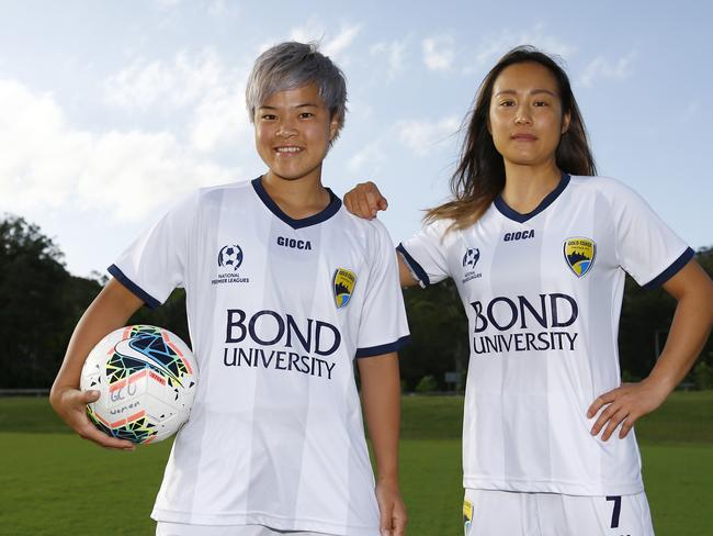 Japanese players Rie Kitano (long hair, right) and Momo Hayashi (white hair, left). Picture: Tertius Pickard