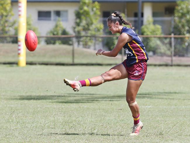 Jess Fatnowna was strong for the Lions in the AFL Cairns Women's match between the Cairns Saints and the Cairns City Lions, held at Griffiths Park, Manunda. Picture: Brendan Radke