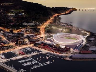 $240 million for a football stadium in Hobart . SuppliedTasmania AFLTasmania DevilsAFL stadium