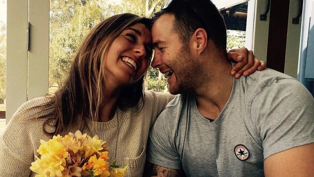 Any chance to spend some time together at the moment for Sally Fitzgibbons and partner Trent Merrin is precious. Picture: Instagram