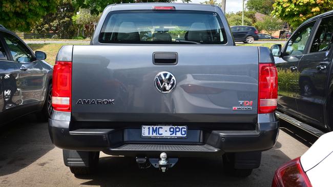 A vehicle at a Moorabbin used car yard displayed the same plates as the VW Amarok dumped in Bayswater. Picture: Nicki Connolly