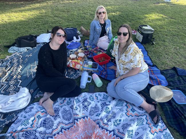 Kellie, Chantelle And Kim at Cowes Foreshore on Phillip Island for the 2024 New Year's Eve fireworks. Picture: Jack Colantuono