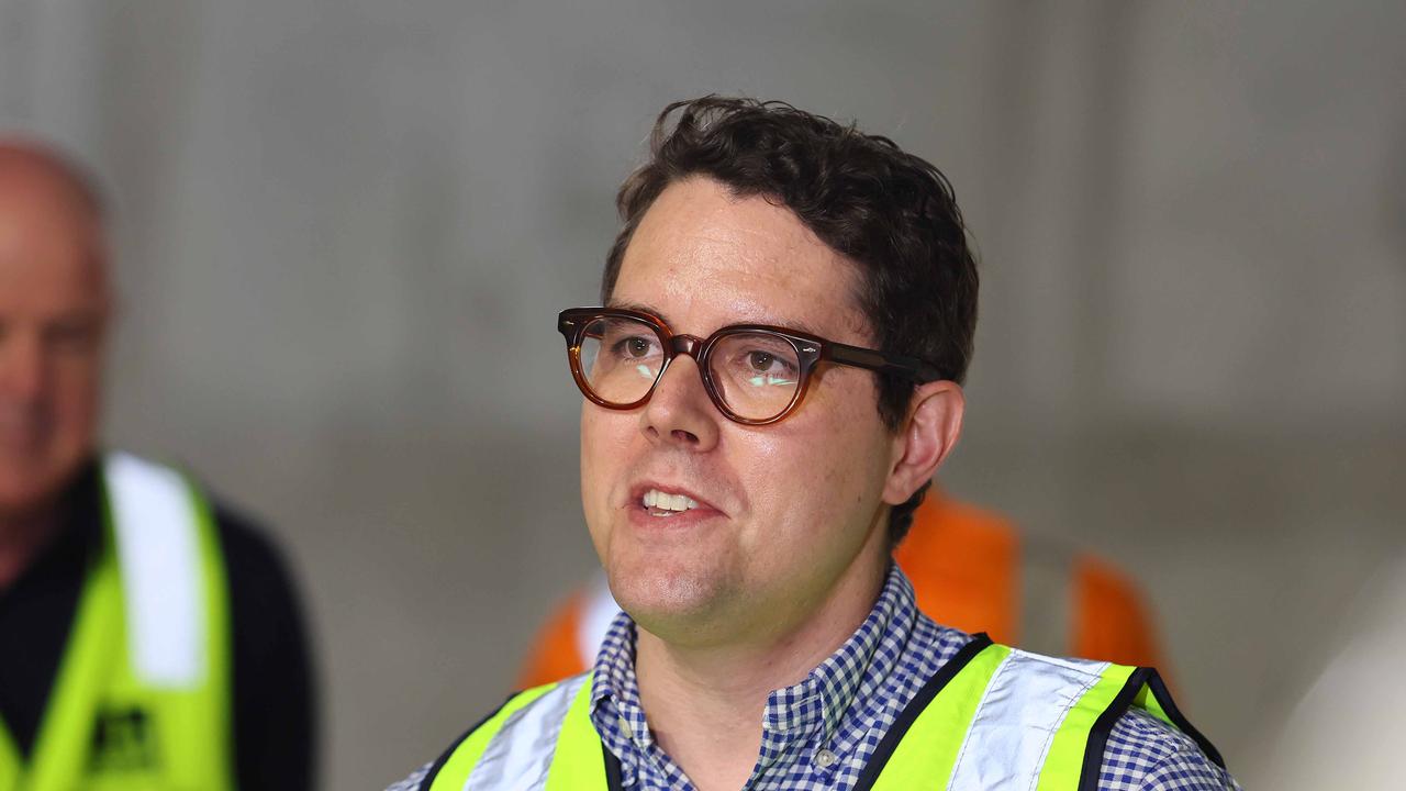 Ryan Murphy during a visit to the Brisbane Metro station.