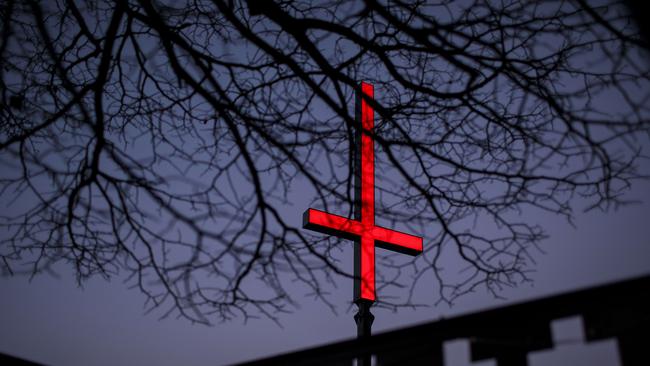 Dark Mofo 2021. Waterfront crosses. Picture DarkLab Media