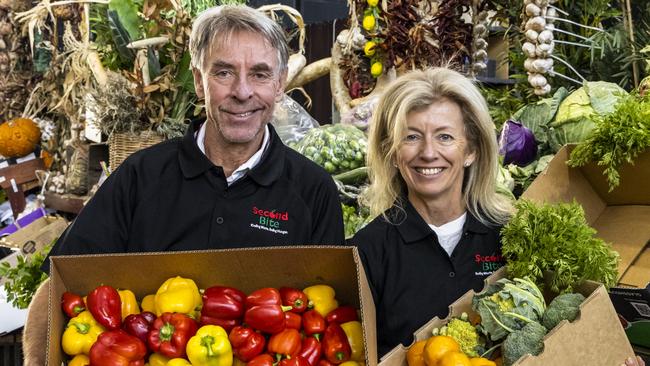 Ian and Simone Carson, founders of community charity SecondBite which rescues food to feed Australians in need. Picture: Supplied