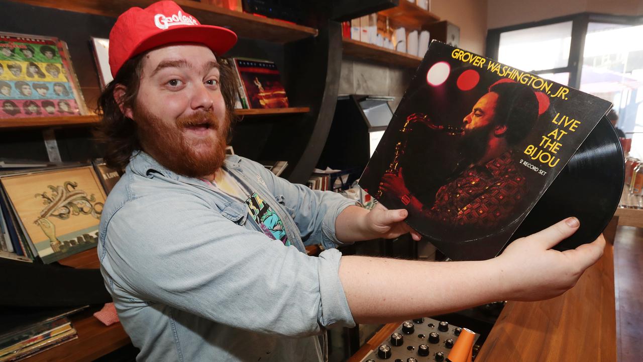 PJ the DJ at Gooley’s in Little Malop St. Picture: Alan Barber.