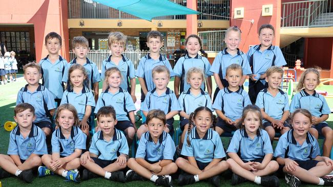 My First Year: Marymount Primary School Prep R. Back Row - Georgie, Cleo, Holly, Archer, Mason, Franklin, Hugo, Cav. Middle Row - Hawk, Lumie, Imogen, Alaska, Isaac, Lottie, Sienna, Charlotte. Front Row - Arlo, Winnie, Oliver, Ari, Presley, Laura, Ellie. Picture: Glenn Hampson.