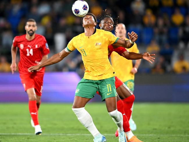 A red card to Kusini Yengi left Australia short of attacking options. Picture: Getty Images