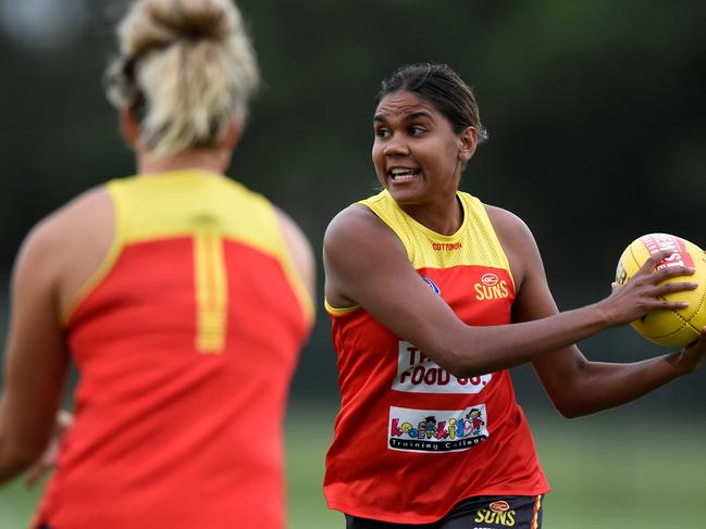 The Northern Territory's Janet Baird in action for the Gold Coast Suns at training. Picture: Matt Roberts/Getty Images via AFL Photos.