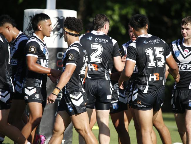 Wests celebrate a try. Picture Warren Gannon Photography